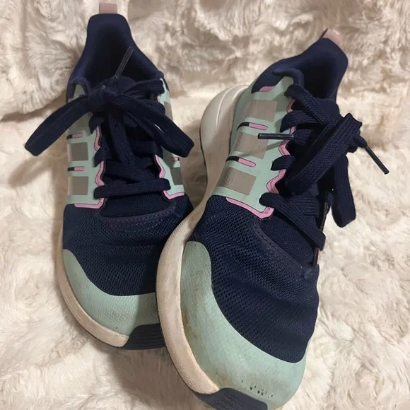 Stylish Navy and Mint Adidas Sneakers - Picture 1 of 6